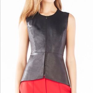 BCBG Abrielle Faux Leather Top